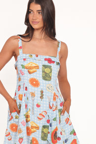 Caitlin Mini Dress - Blue Picnic