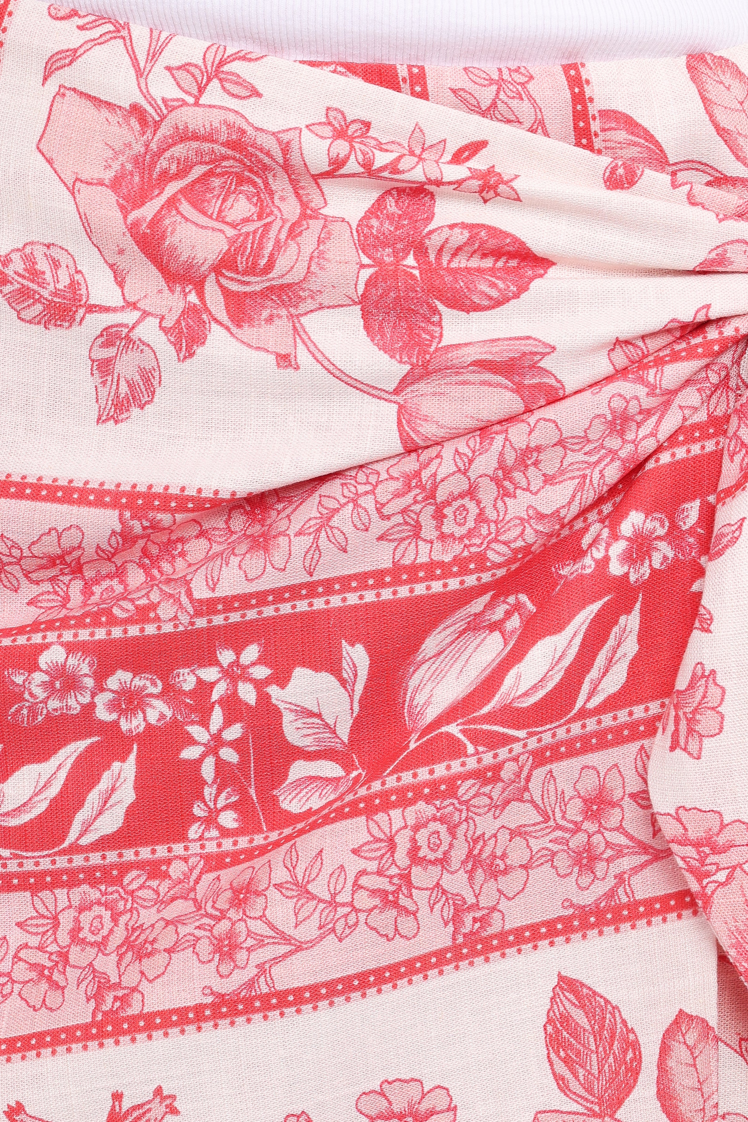 Calypso Wrap Mini Skirt - Rose Tile