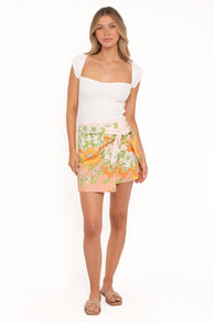 Calypso Wrap Mini Skirt - Spring Floral