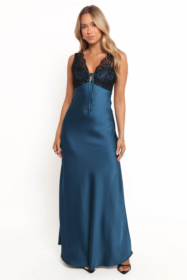 Cammy Maxi Slip Dress - Blue/Black