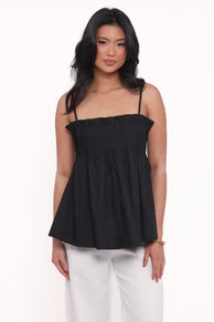 Carson Pleated Top - Black