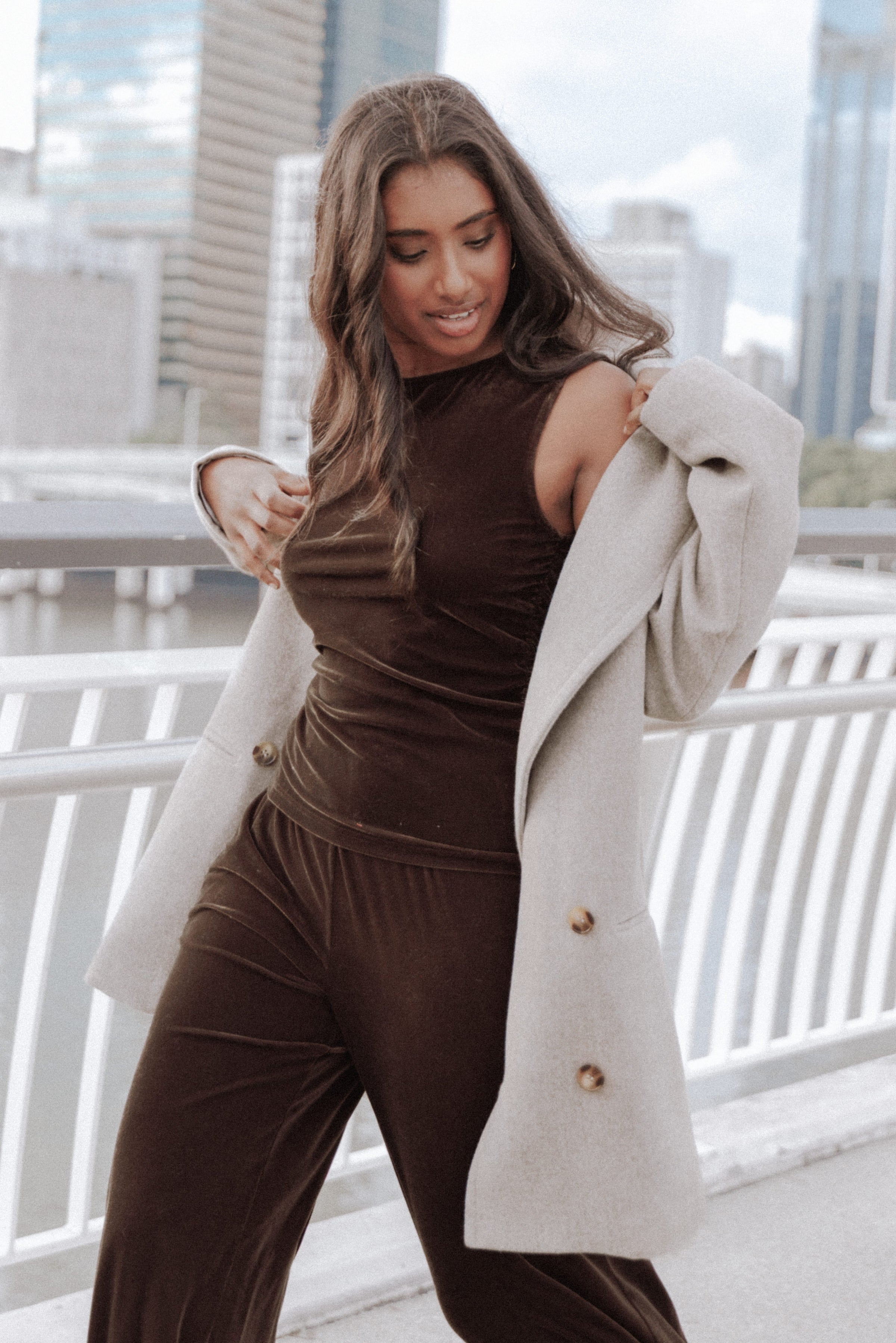 Cartia Shawl Collar Car Coat - Taupe