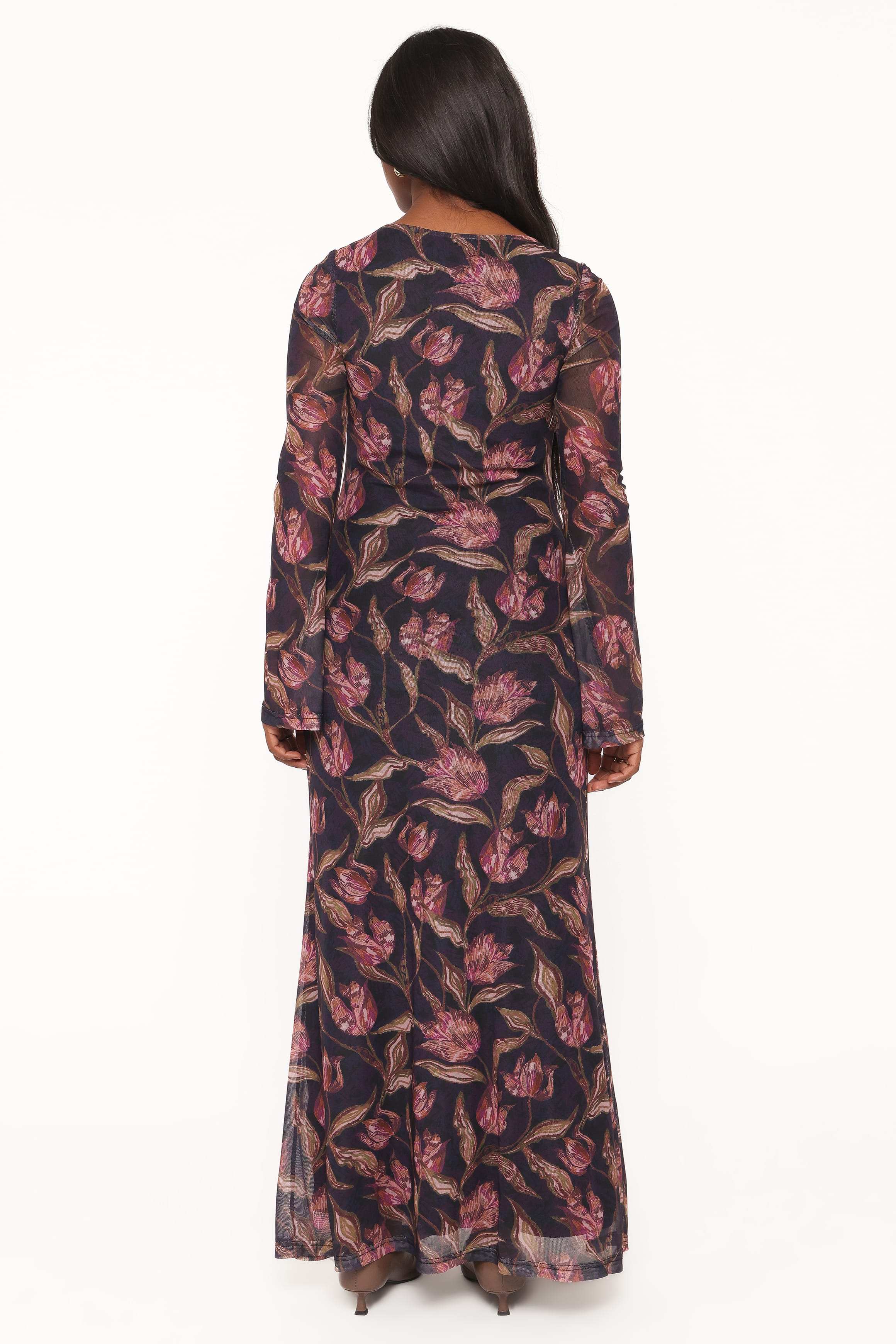 Cassidy Long Sleeve Maxi Dress - Dark Plum Floral