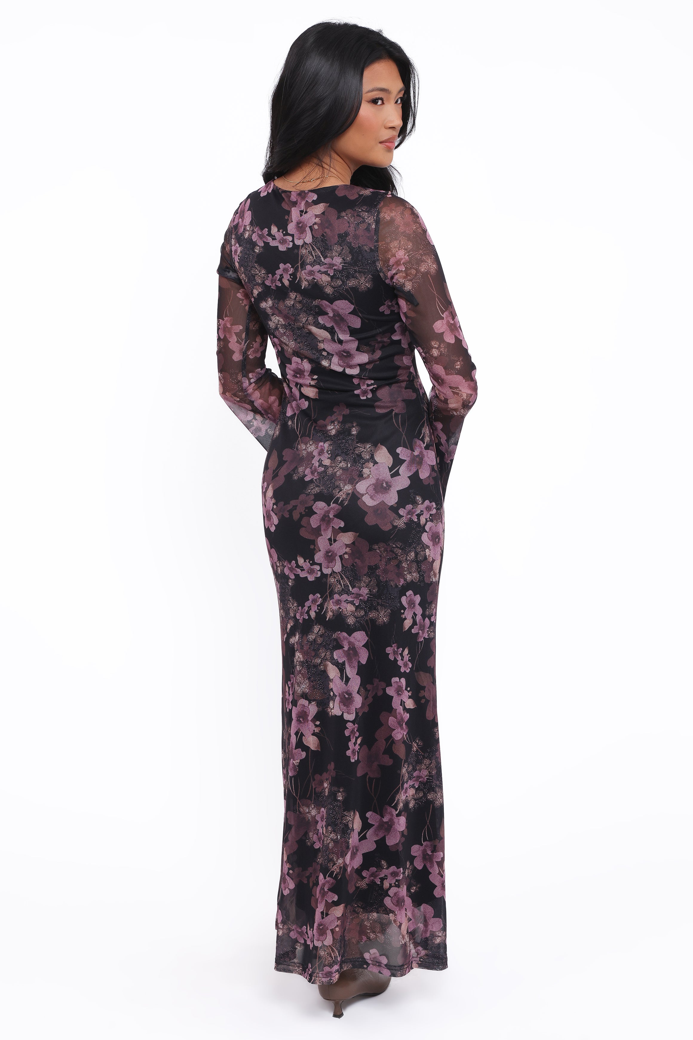 Cassidy Long Sleeve Maxi Dress - Purple Floral