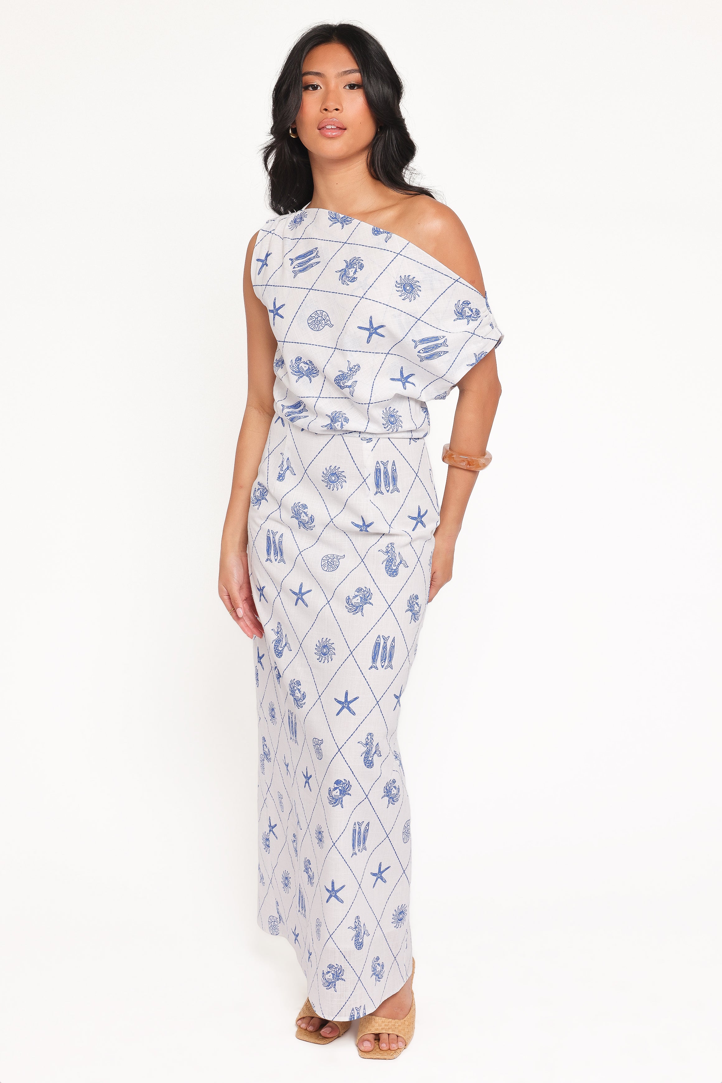 Cassie Midi Dress - Seashell Print