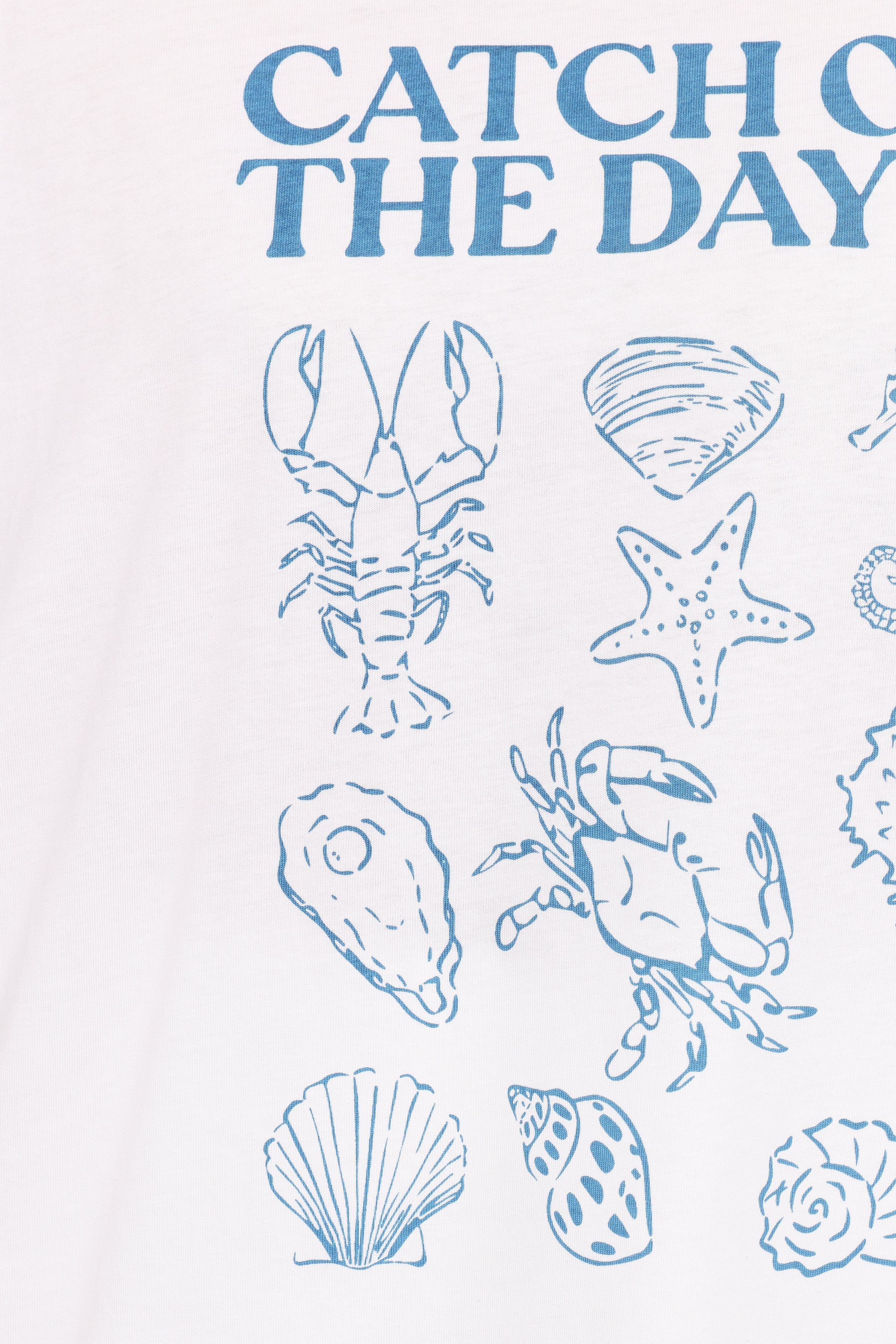 Catch of the Day Tee - White Blue