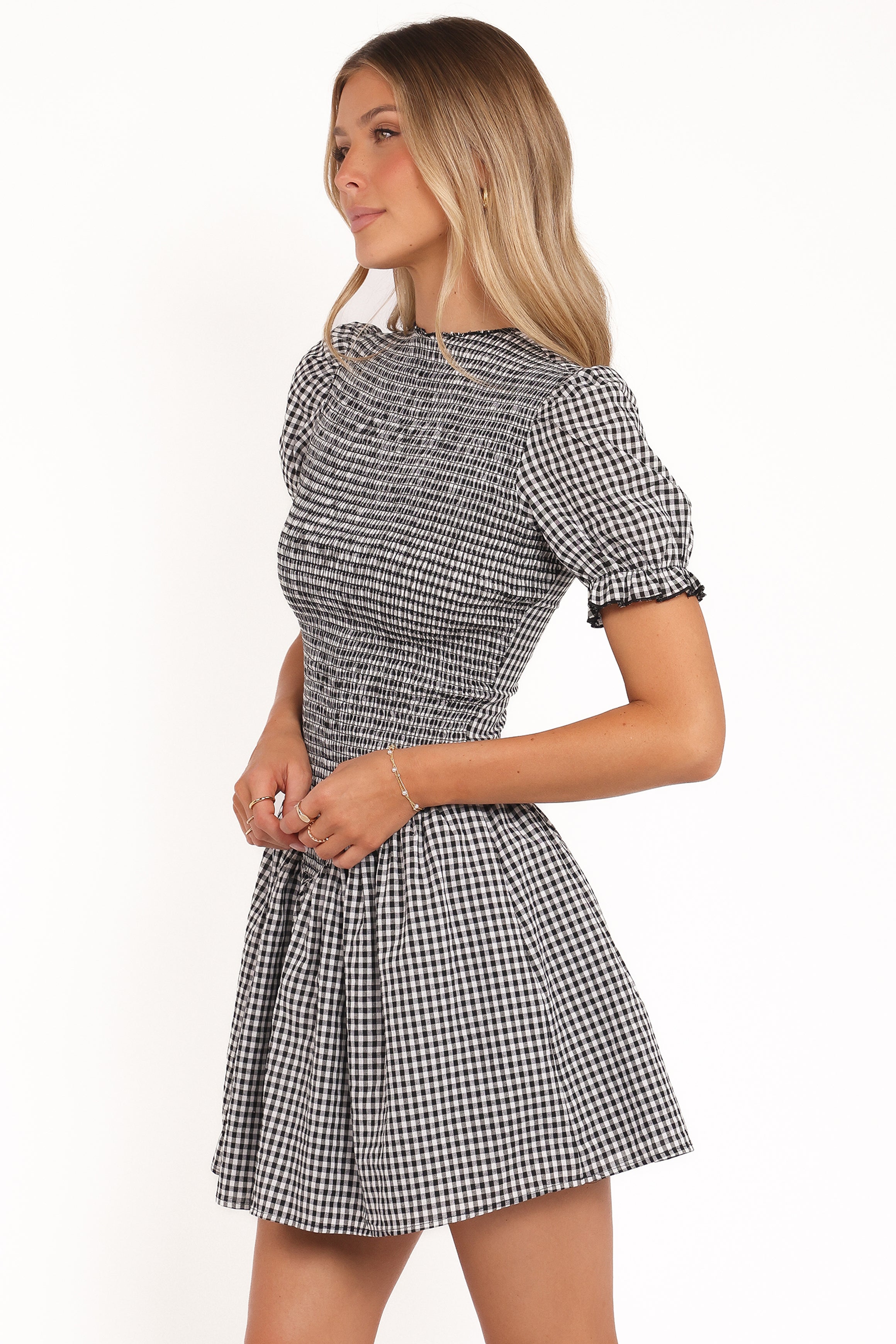 Celine Mini Dress - Black Gingham