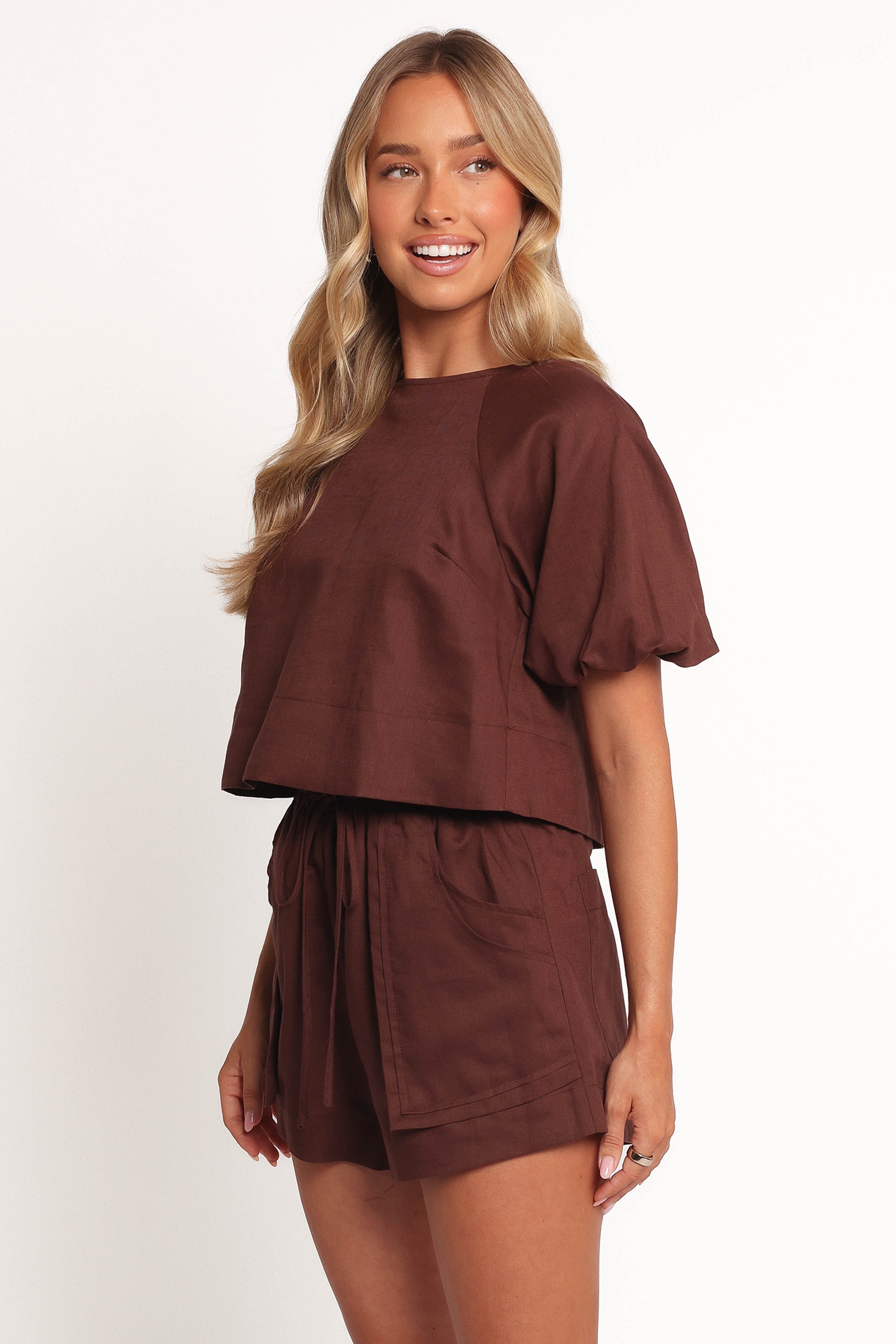 Chelsey Linen Set - Chocolate Brown