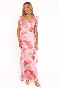 Chiara Maxi Dress - Pink Peony