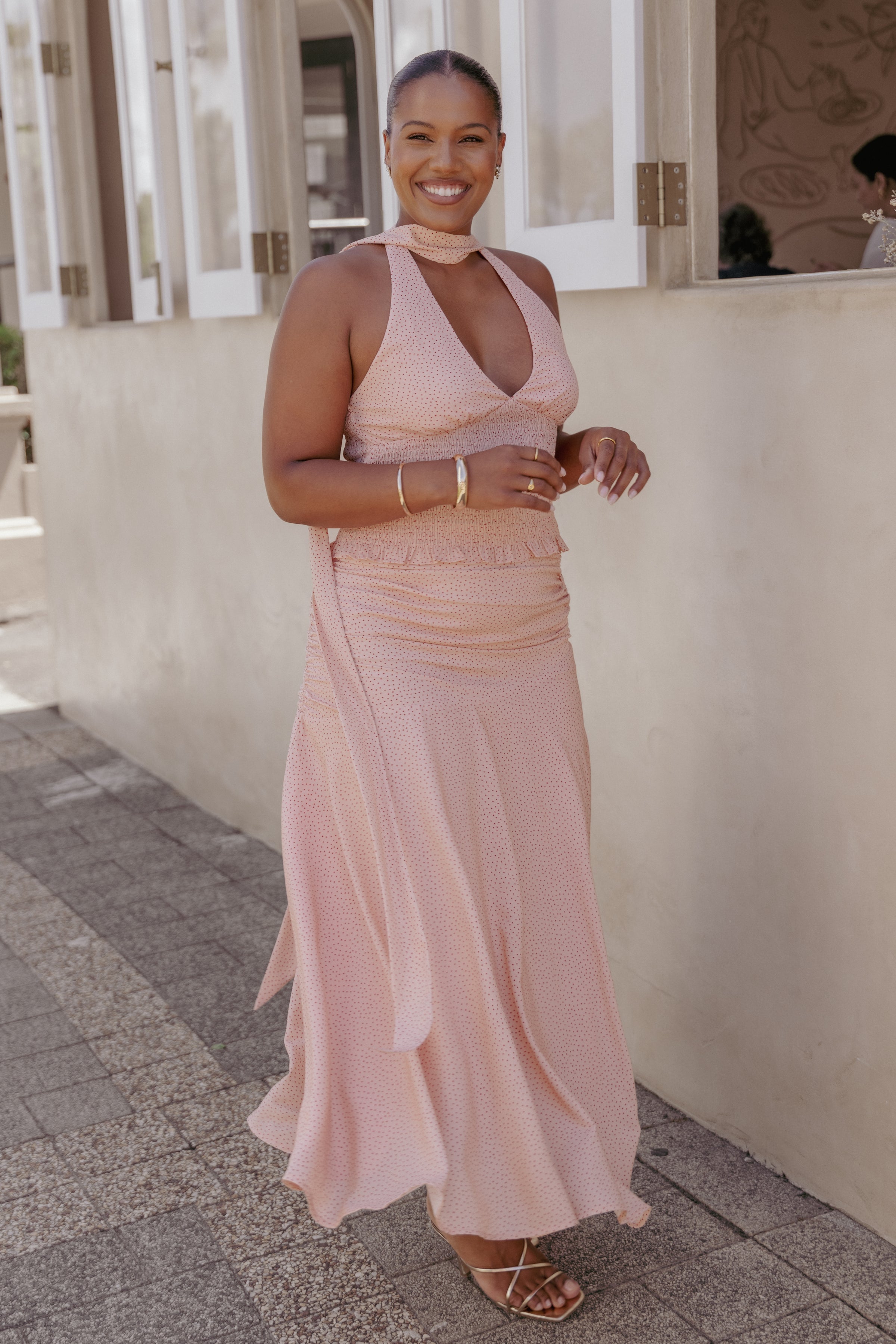 Cinthia Top - Peach Polka Dot