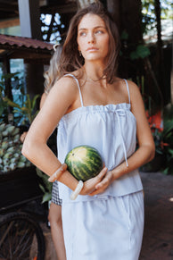 Delyra Top - Blue Stripe