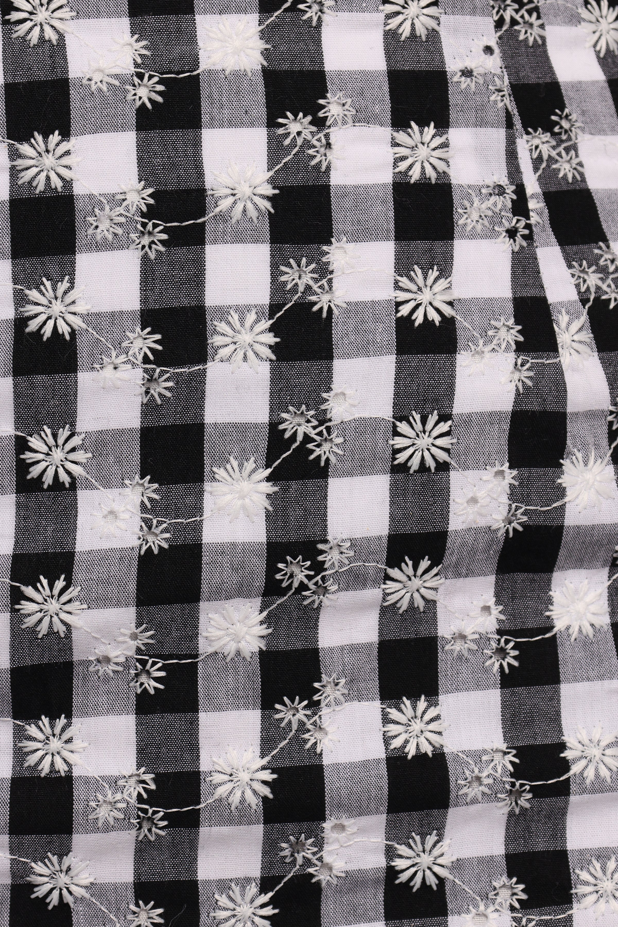 Clement Mini Skirt - Black White Gingham