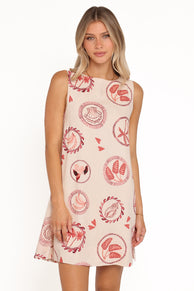Cliona Shift Mini Dress - Vacay Print