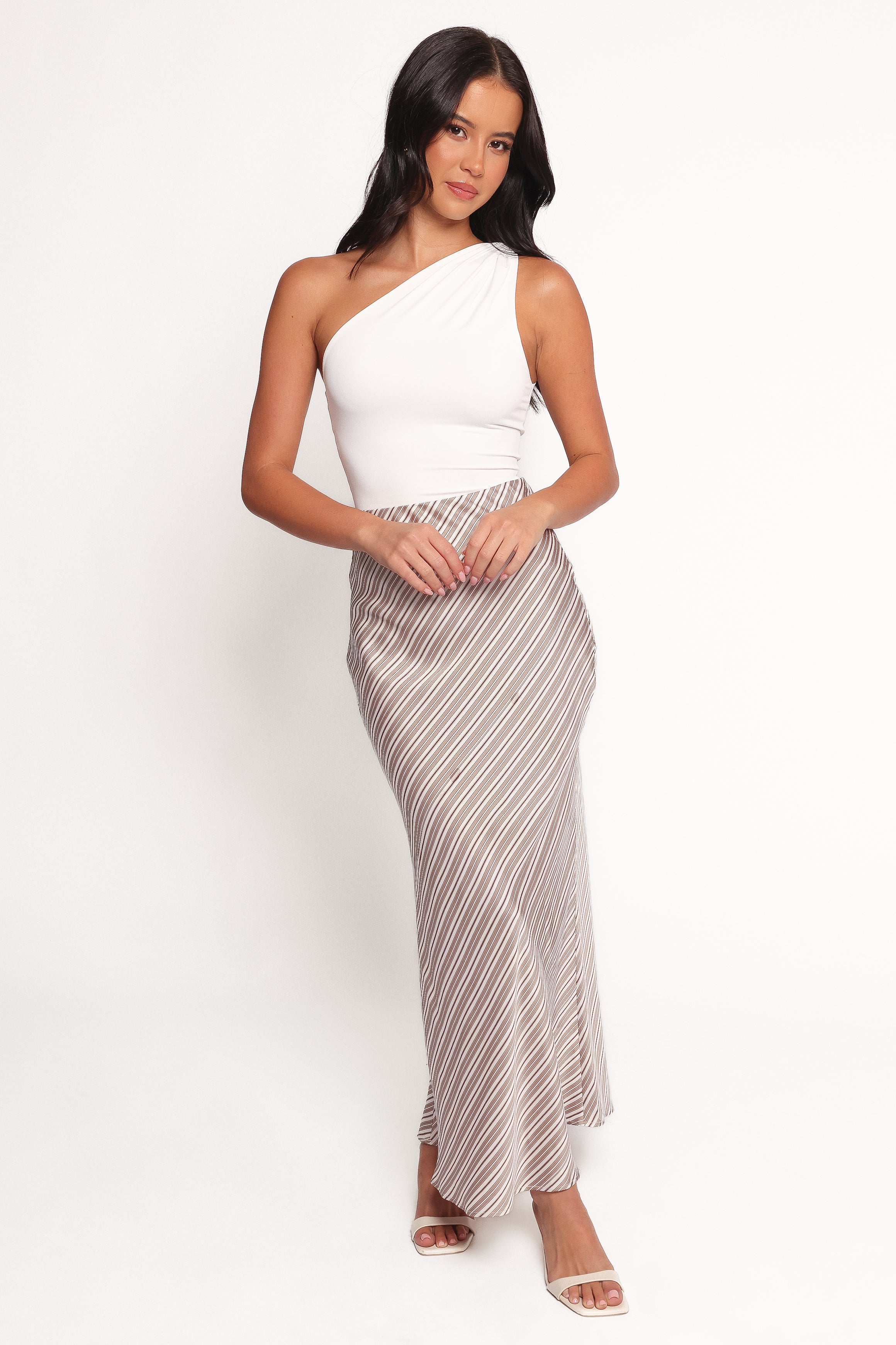 Dellia Maxi Skirt - Brown Stripes