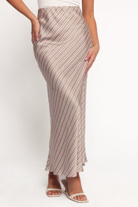 Dellia Maxi Skirt - Brown Stripes