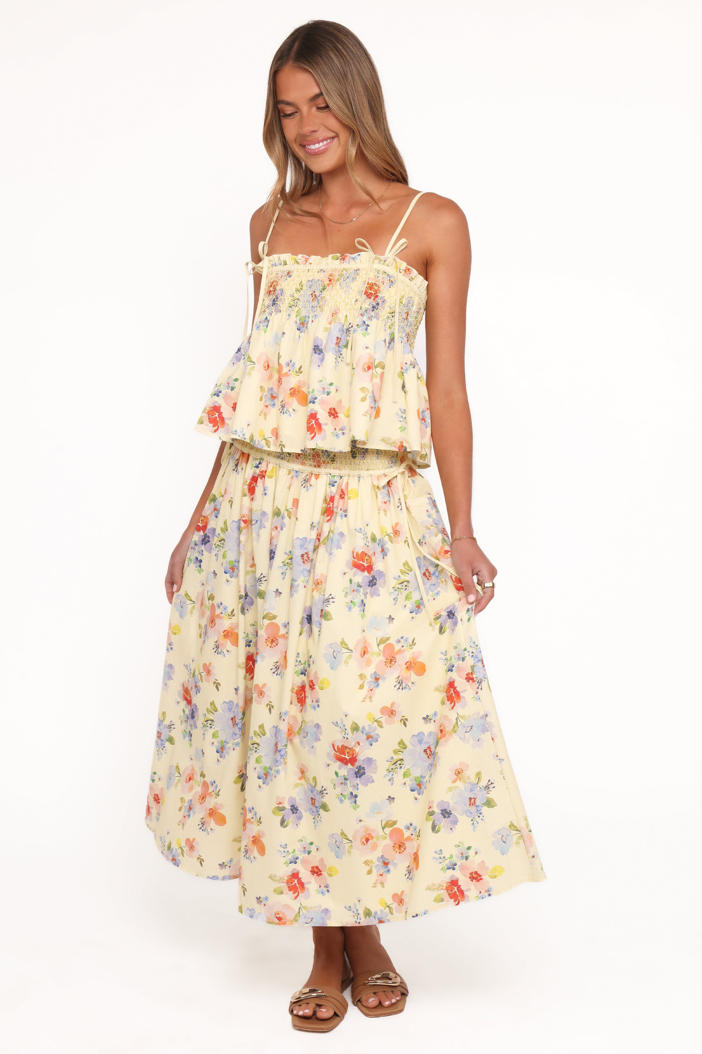 Cosima Baby Doll Top - Yellow Floral