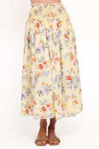 Saskia Maxi Skirt - Lemon Floral
