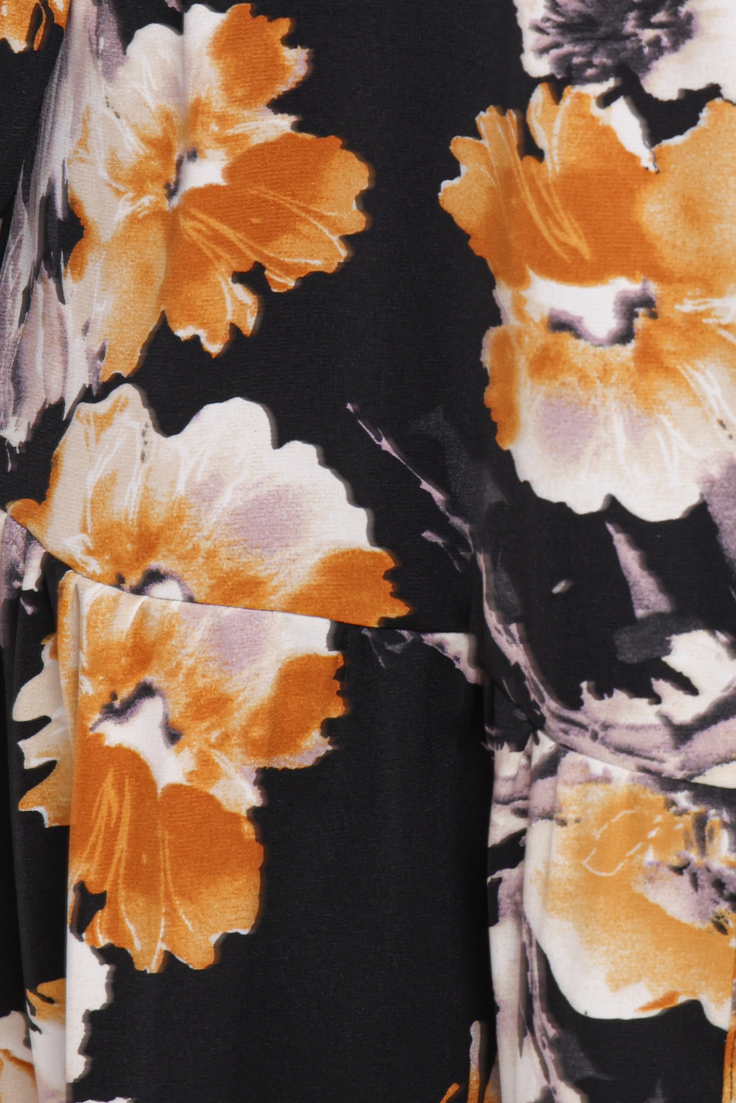 Cristal Long Sleeve Maxi Dress - Black Floral