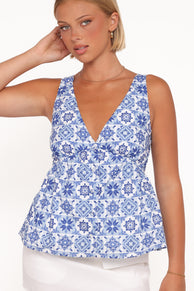 Cynthia Top - Blue Tile