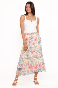 Dahlia Tiered Skirt - Pastel Floral