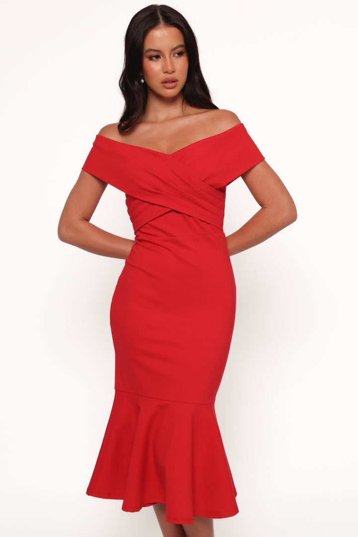 Shop Formal Dress - Dailene Midi Dress - Red secondary image