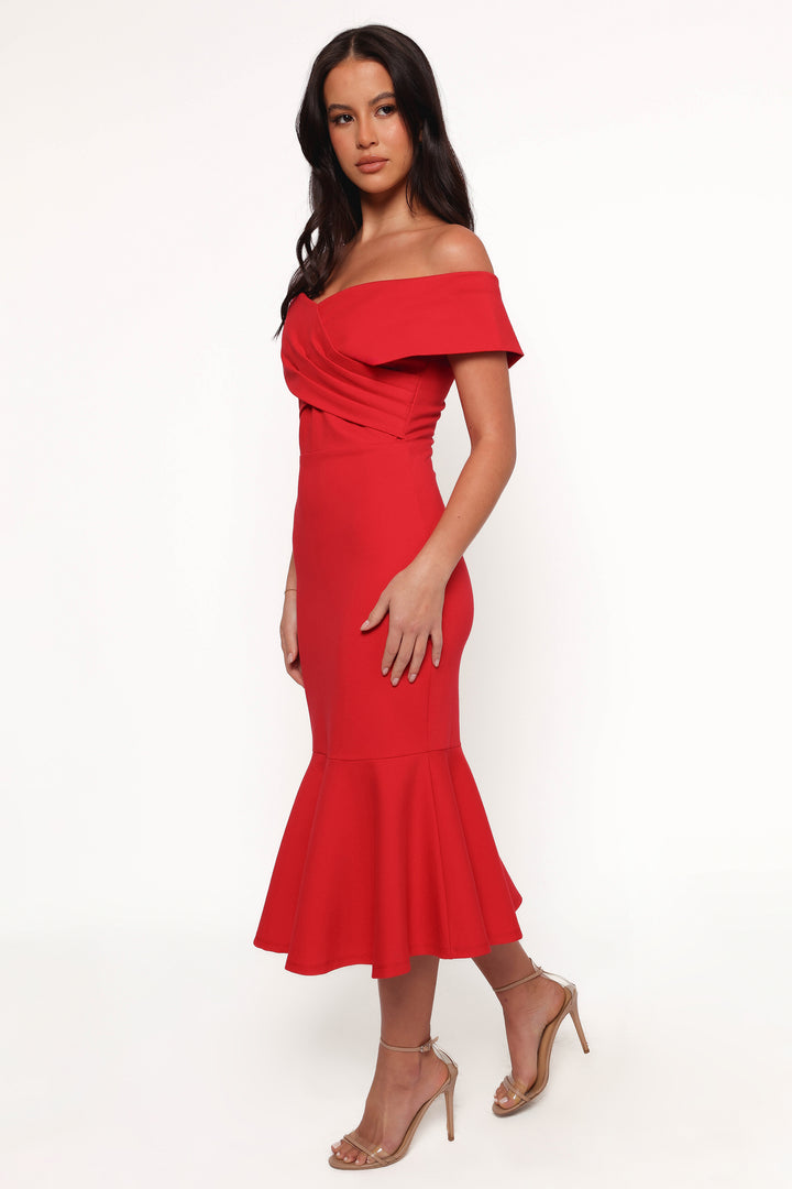 Shop Formal Dress - Dailene Midi Dress - Red third image