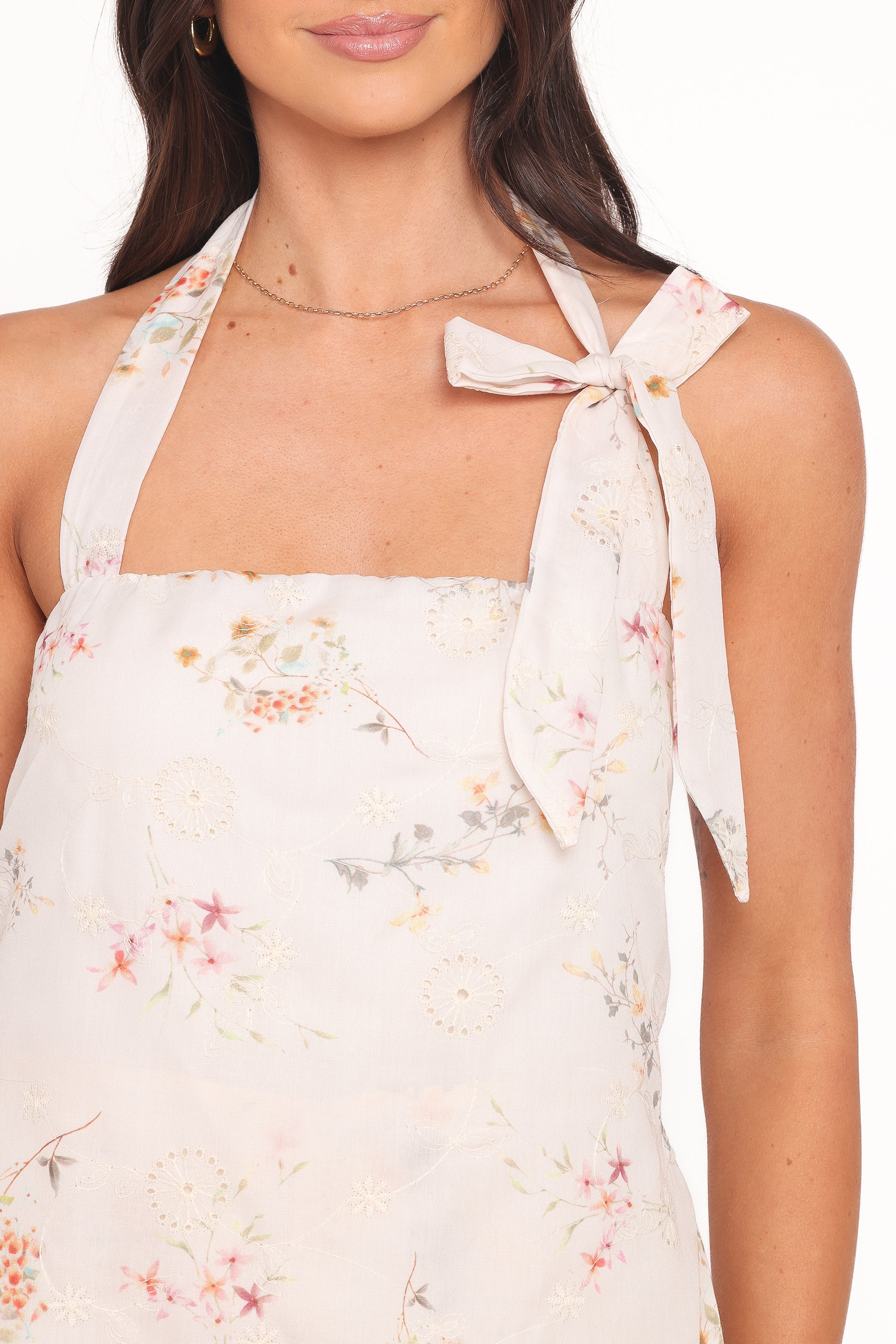 Danika Tie Neck Playsuit - Ditsy Floral