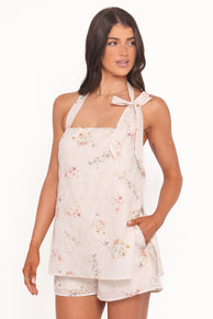 Danika Tie Neck Playsuit - Ditsy Floral