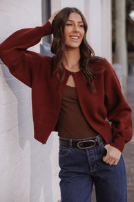 Ripley Knit Cardigan - Berry