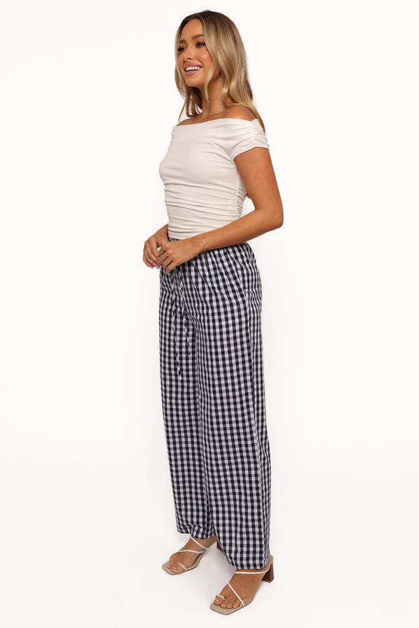 Dara Pant - Navy Gingham