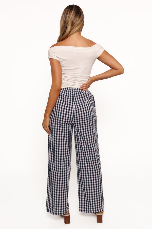 Dara Pant - Navy Gingham