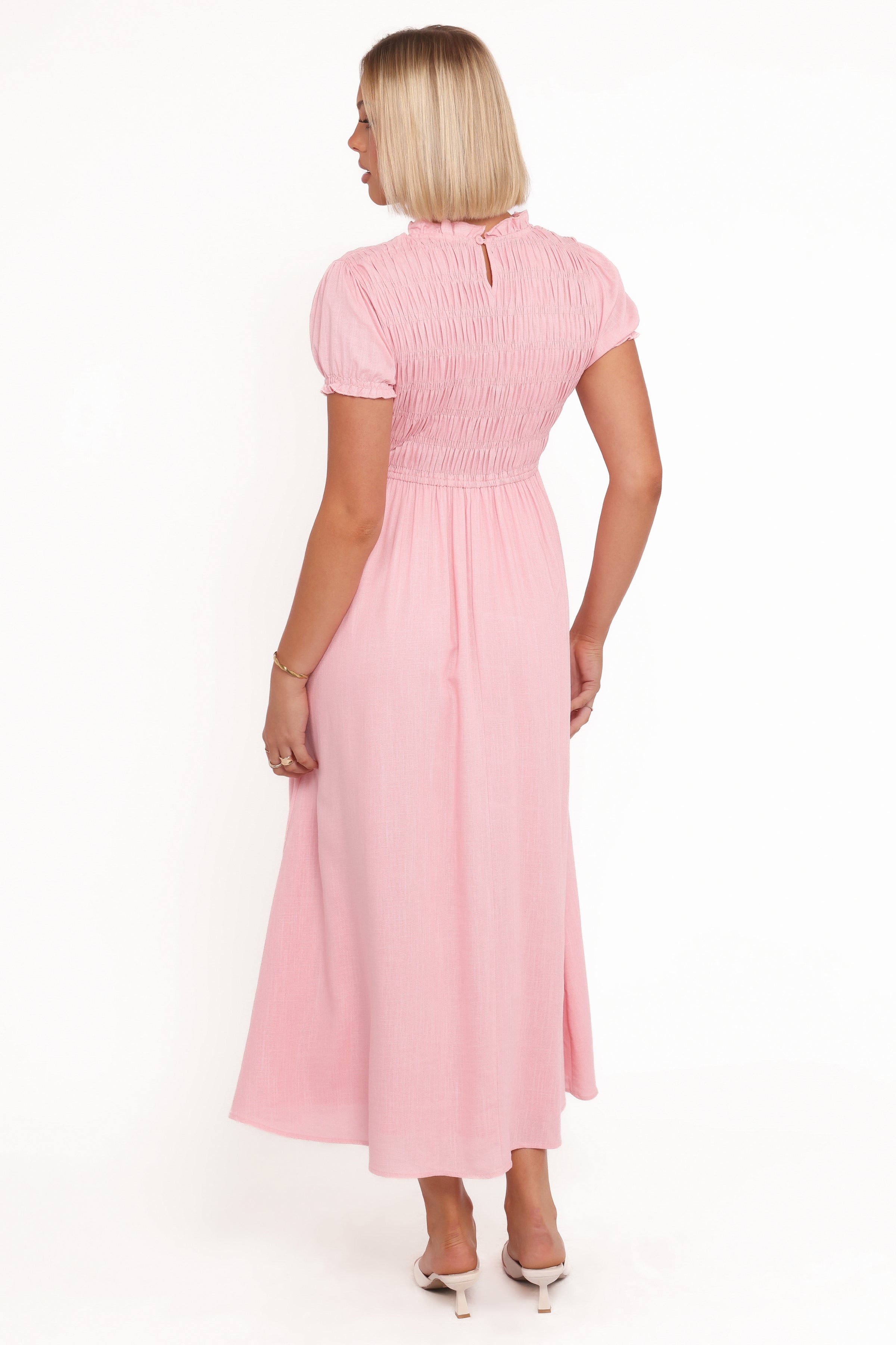 Darla Puff Sleeve Dress - Pink