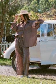 Darya Pants - Chocolate Stripe