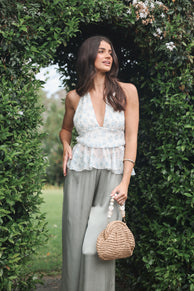 Dasha Halter Top - Blue Floral