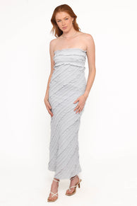 Daya Strapless Maxi Dress - Blue