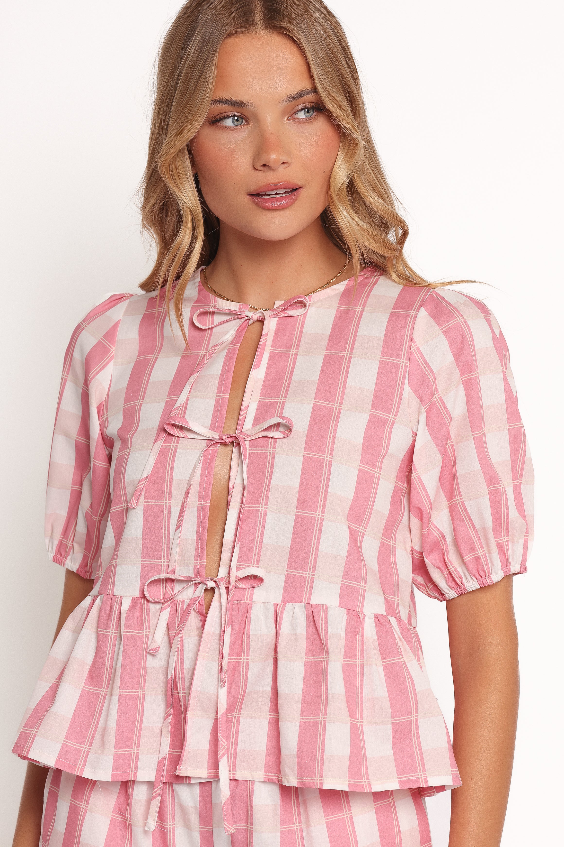 Deborah Short Set - Pink Gingham