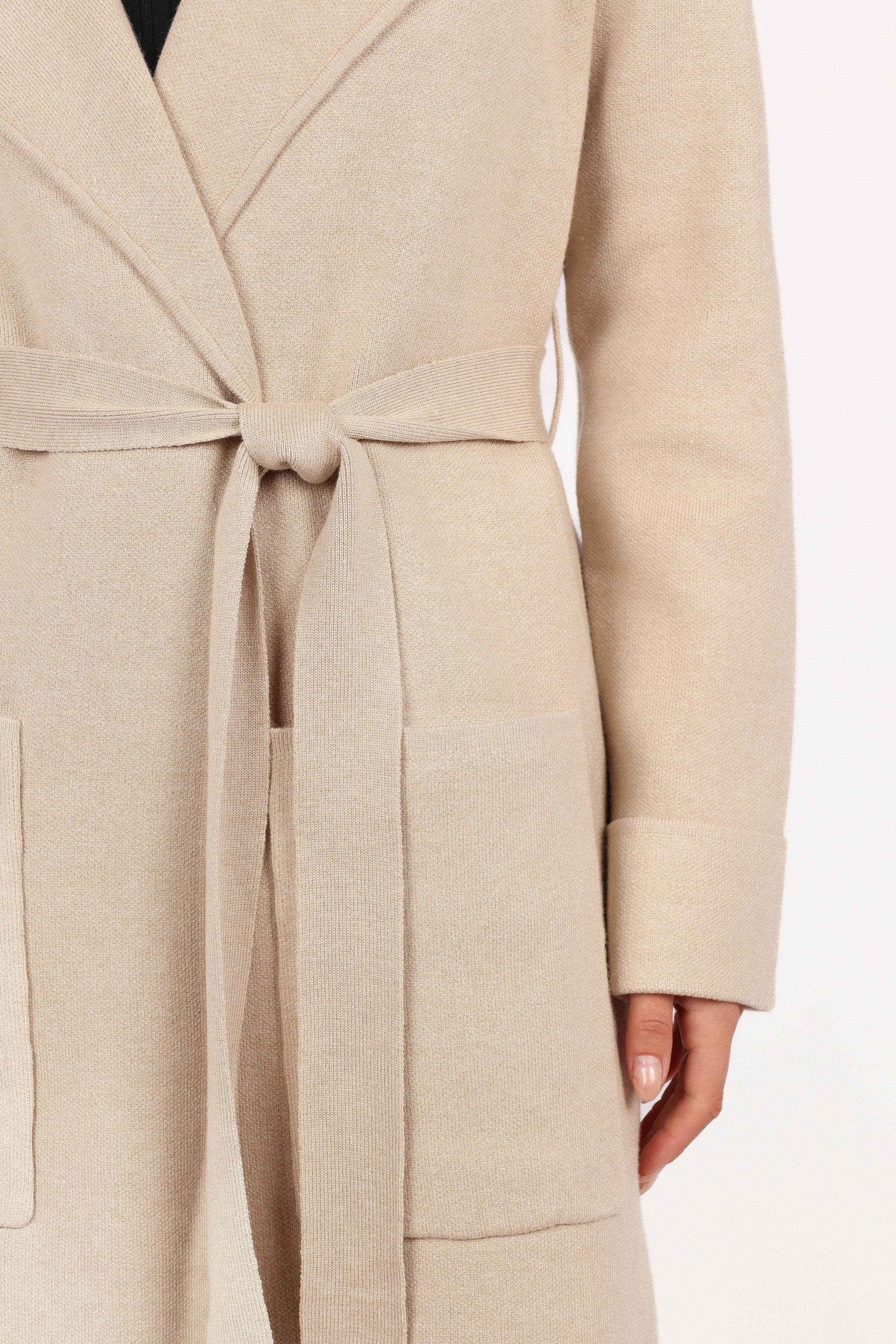 Decker Waist Tie Coatigan - Oatmeal