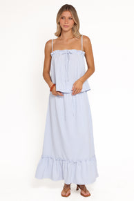 Delyra Maxi Skirt - Blue Stripe