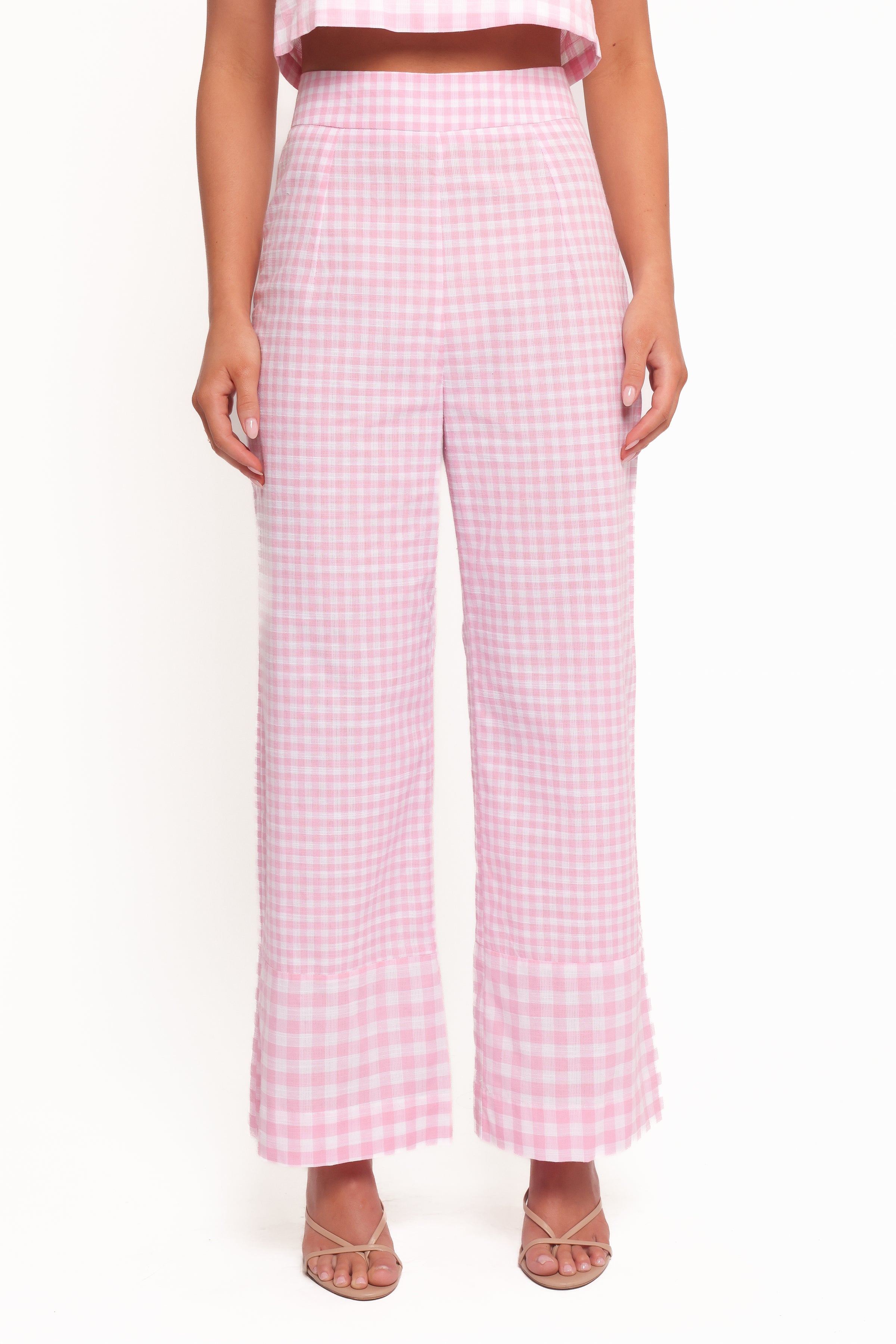 Devlin Cotton Pant - Pink Gingham