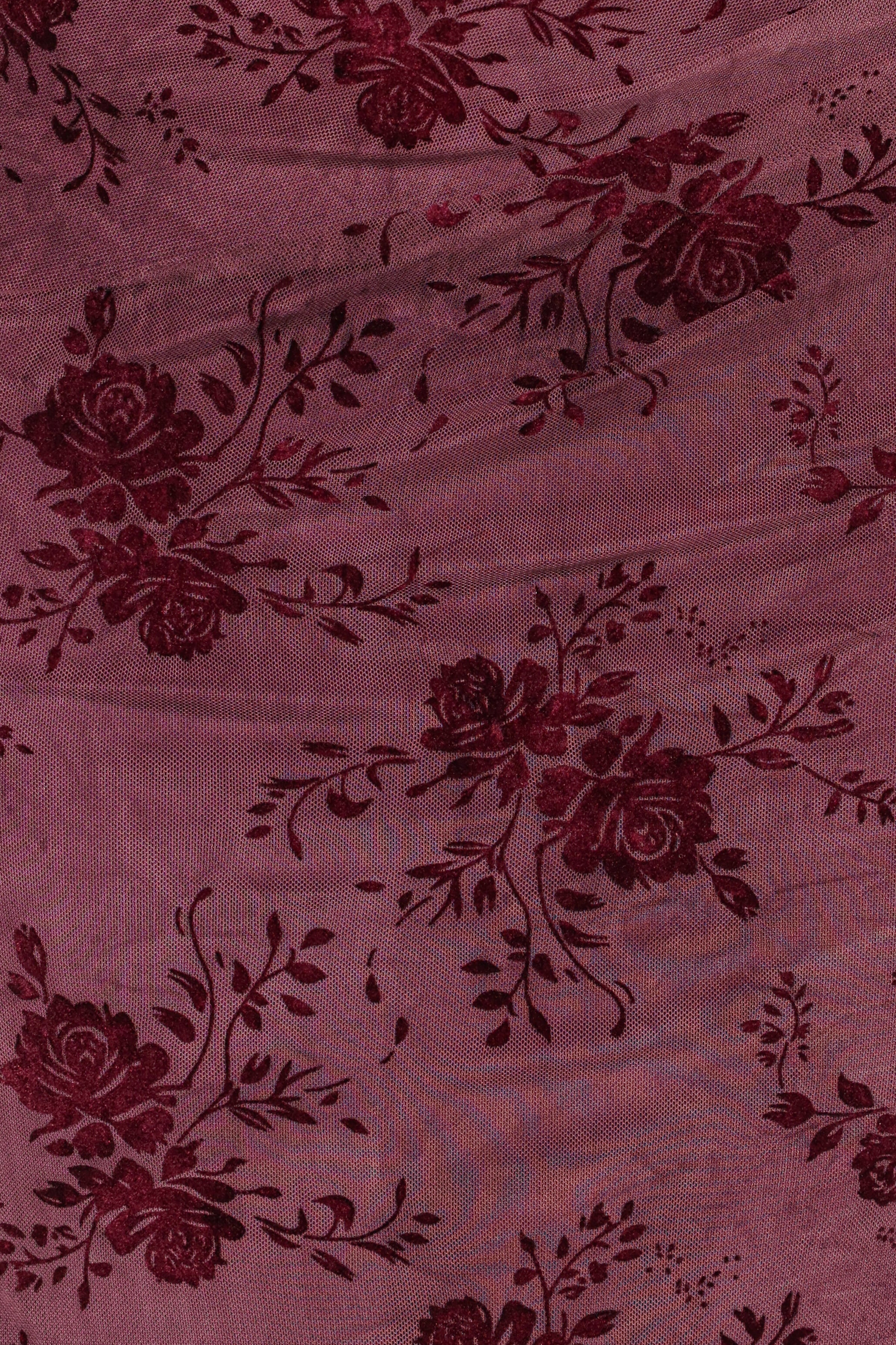Devona Gathered Maxi Skirt - Plum Burnout