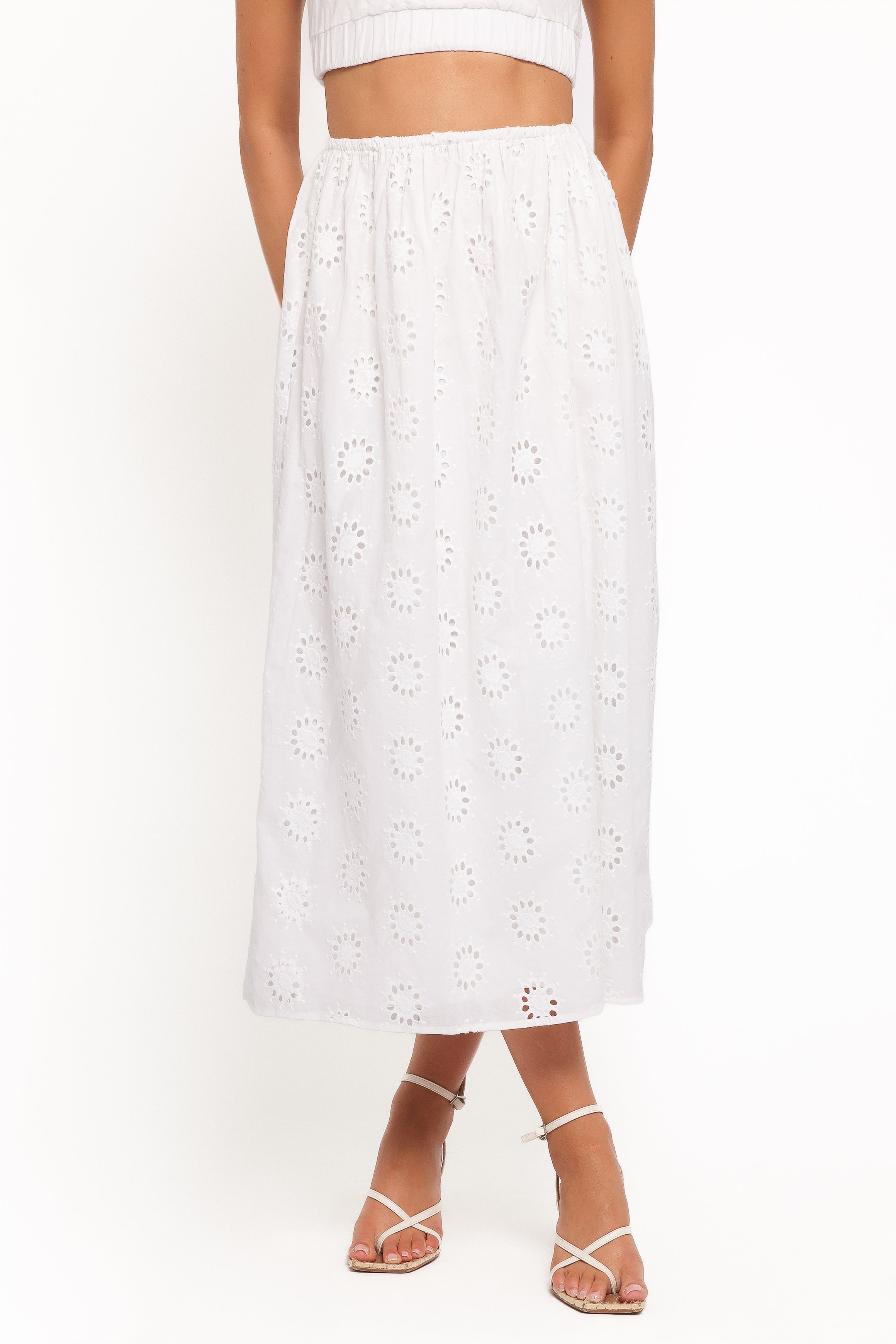 Dillon Midi Skirt - White