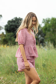 Dory Top - Pink Polka Dot