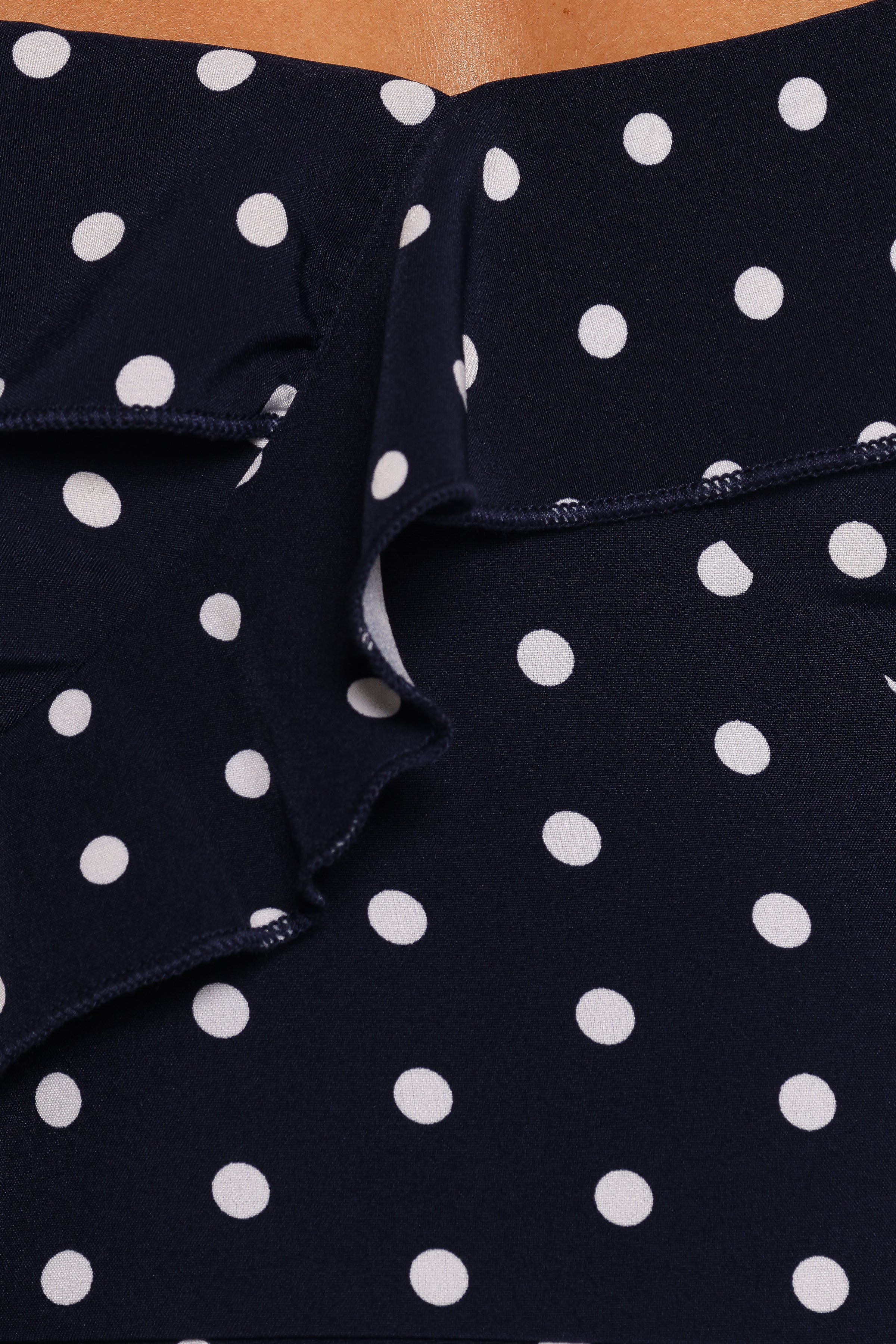 Ebony Mini Dress - Navy White Polka Dot