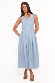 Ecoya Midi Dress - Blue