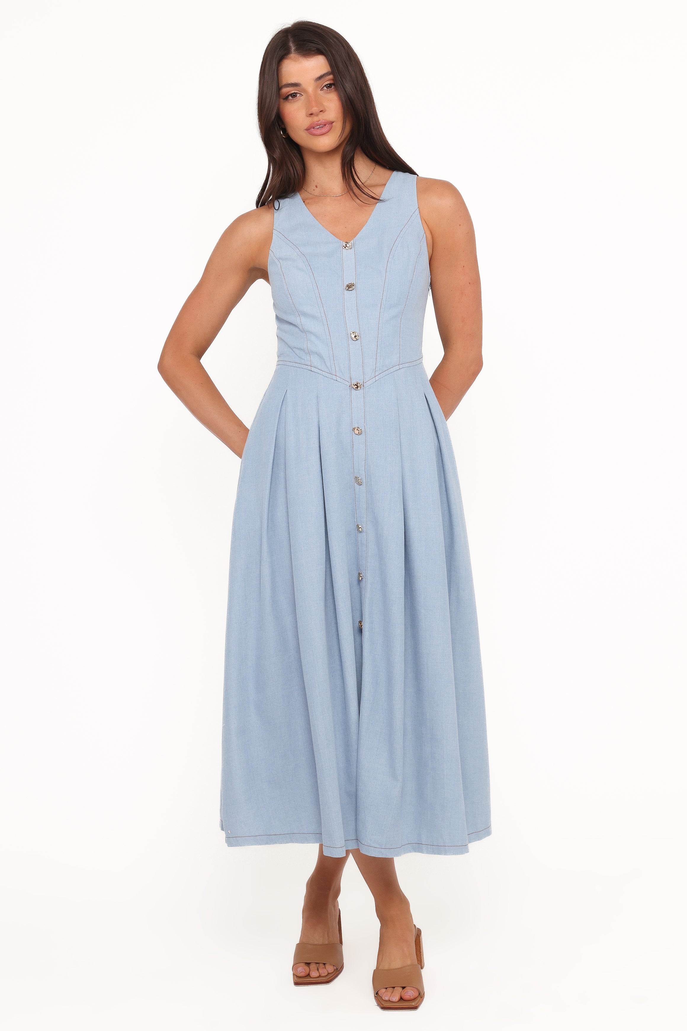 Ecoya Midi Dress - Blue