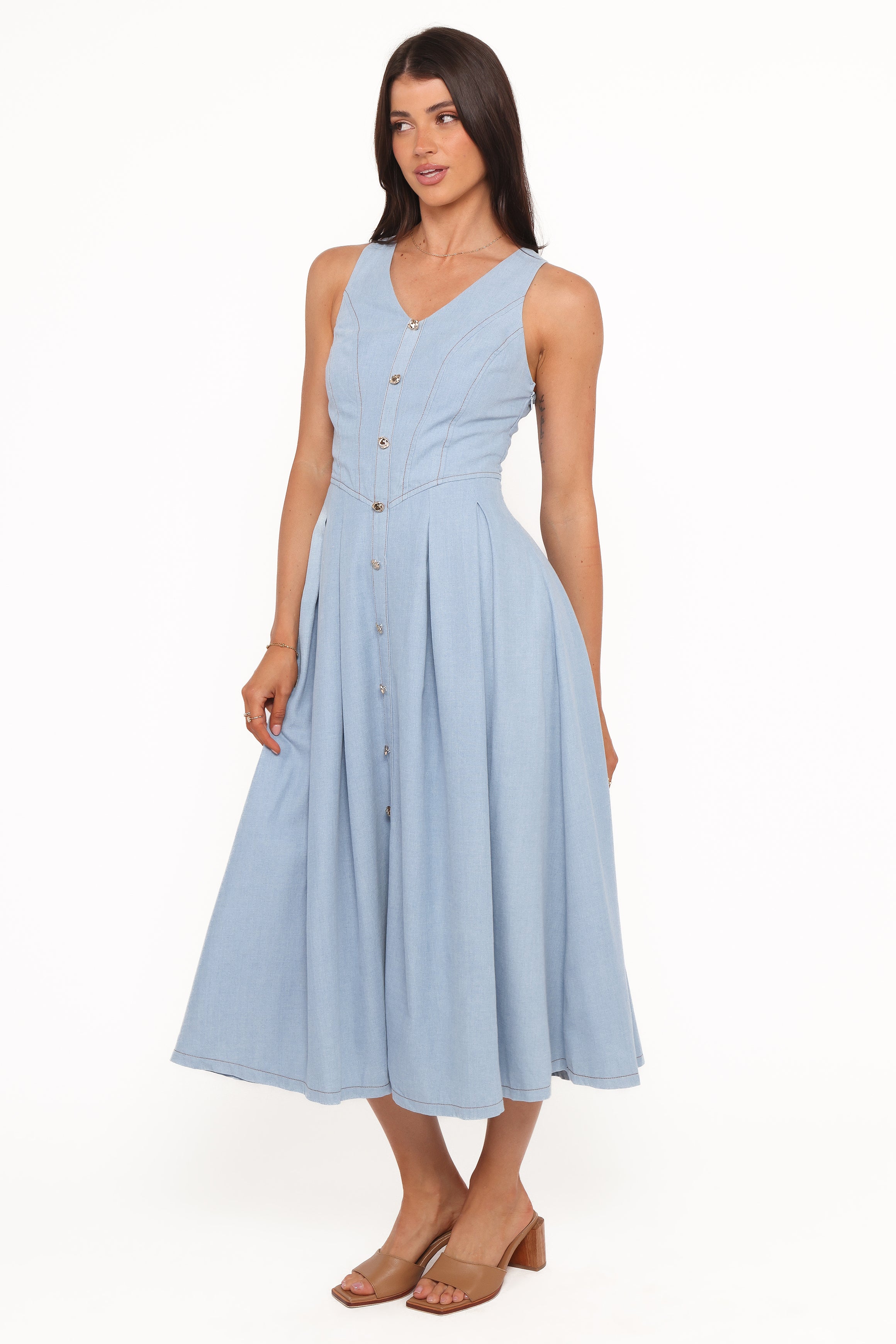 Ecoya Midi Dress - Blue