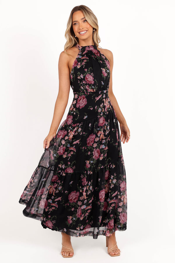 Eden Maxi Dress - Black Floral