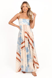 Elanor Maxi Dress - Pale Blue Print