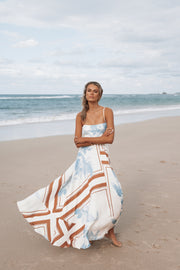 Elanor Maxi Dress - Pale Blue Print