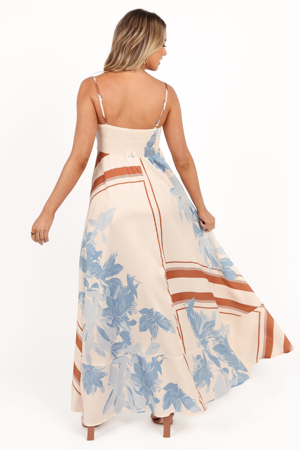 Elanor Maxi Dress - Pale Blue Print